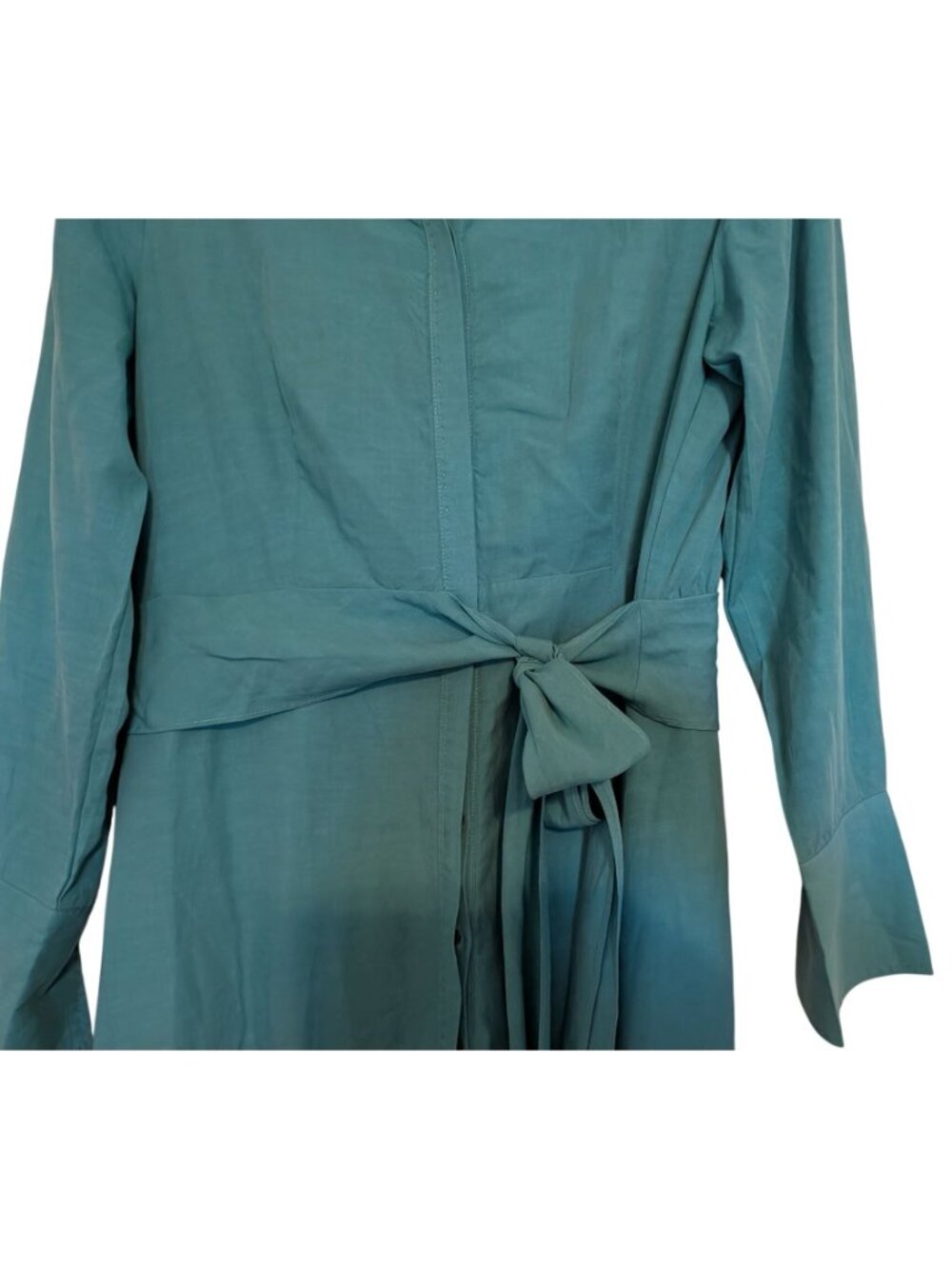 Kobi Halperin Womens Blue Linen Blend Long Sleeve Shirt Dress Size M - Picture 8 of 16